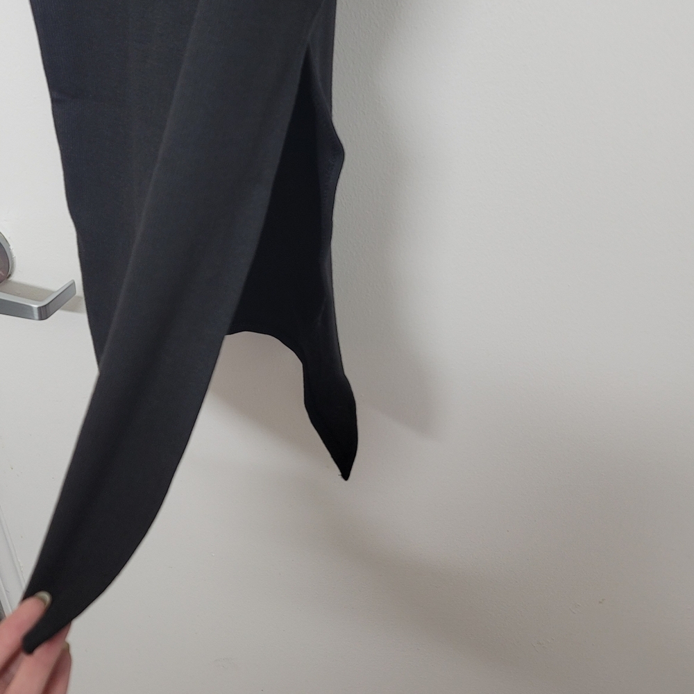 No Boundaries Black Ribbed Crewneck Midi Dress XXS - Picture 15 of 16